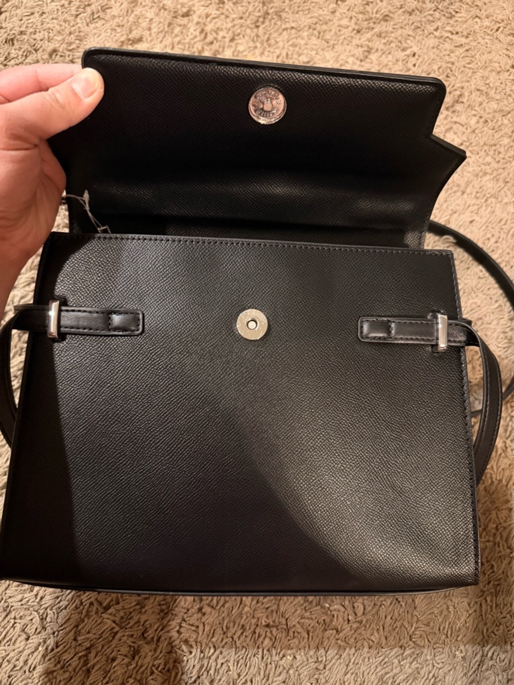 Aldo Black Structured Top-Handle Women's Bag - Picture 9 of 11